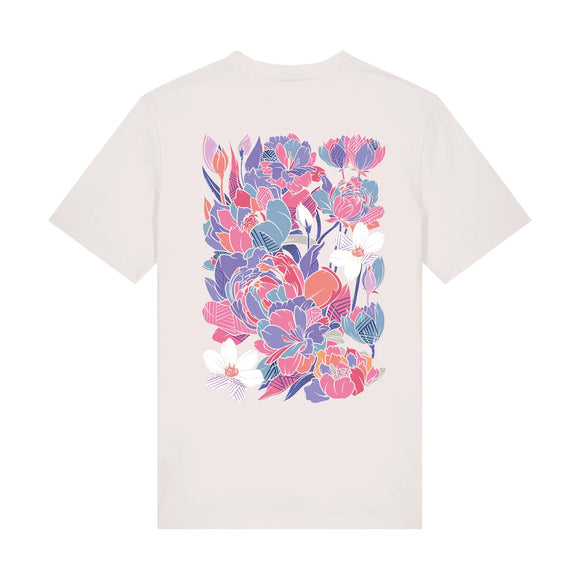 T-shirt Boho floral coton bio regular blanc — Axial Store Vichy