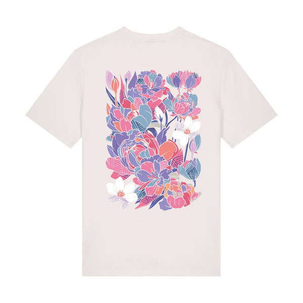 T-shirt Boho floral coton bio regular blanc — Axial Store Vichy