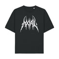 T-shirt Grunge Axial logo métal blanc sur noir boxy — Axial Store