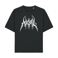 T-shirt Grunge Axial logo métal blanc sur noir boxy — Axial Store