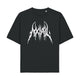 T-shirt Grunge Axial logo métal blanc sur noir boxy — Axial Store