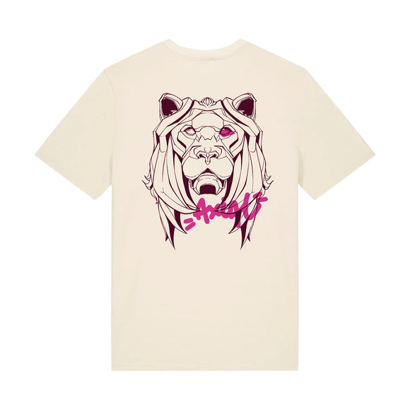 T-shirt Lion lionne géométrique natural coton bio — Axial Store Vichy