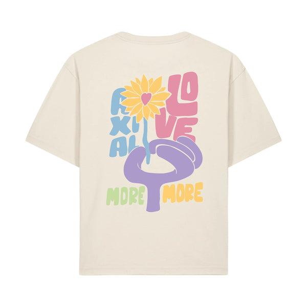 T-shirt Love boxy cœur dos coton natural bio — Axial Store Vichy