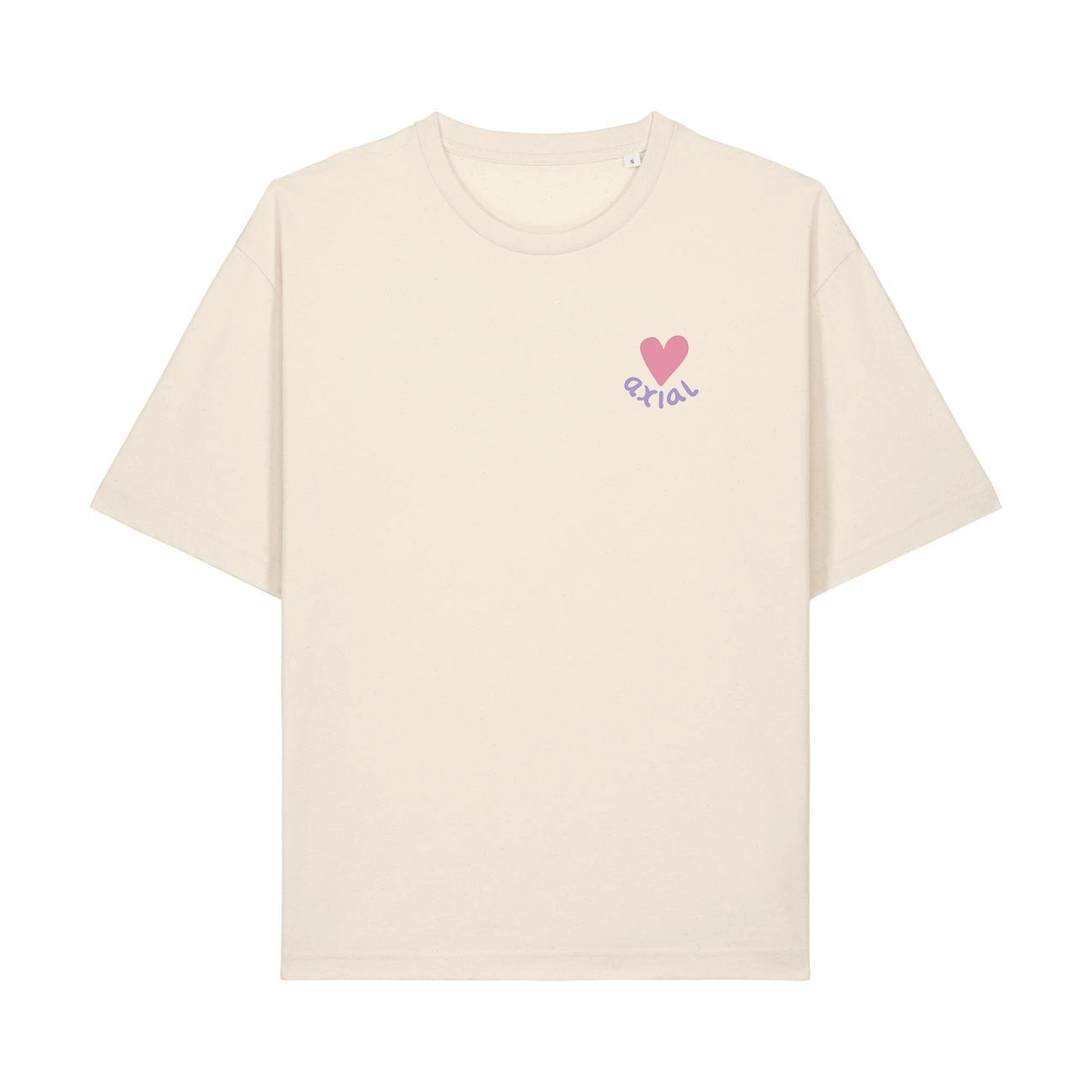 T-shirt Love boxy cœur dos coton natural bio — Axial Store Vichy