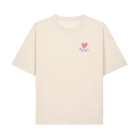 T-shirt Love boxy cœur dos coton natural bio — Axial Store Vichy