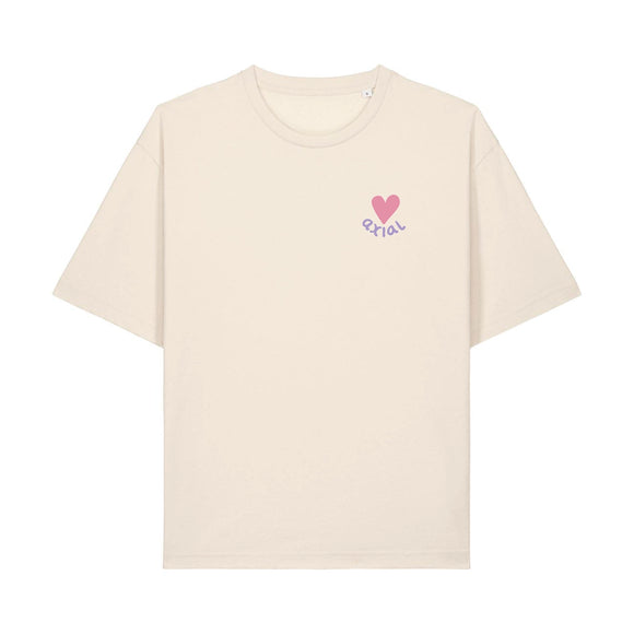 T-shirt Love boxy cœur dos coton natural bio — Axial Store Vichy