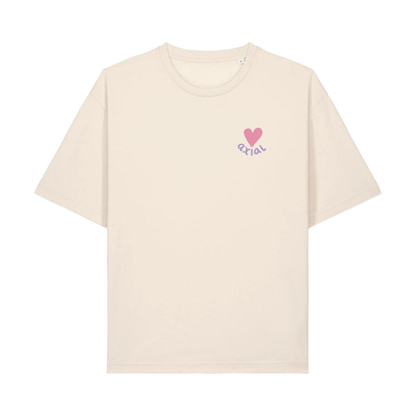 T-shirt Love boxy cœur dos coton natural bio — Axial Store Vichy