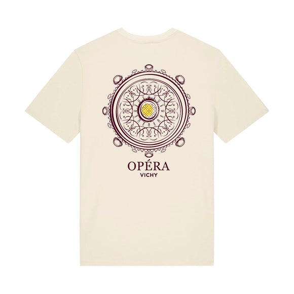T-shirt Opéra Vichy mandala bordeaux natural coton bio — Axial Store