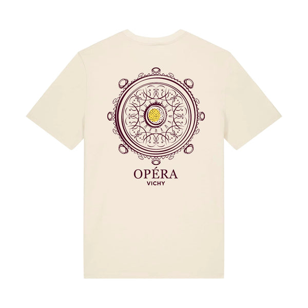 T-shirt Opéra Vichy mandala bordeaux natural coton bio — Axial Store