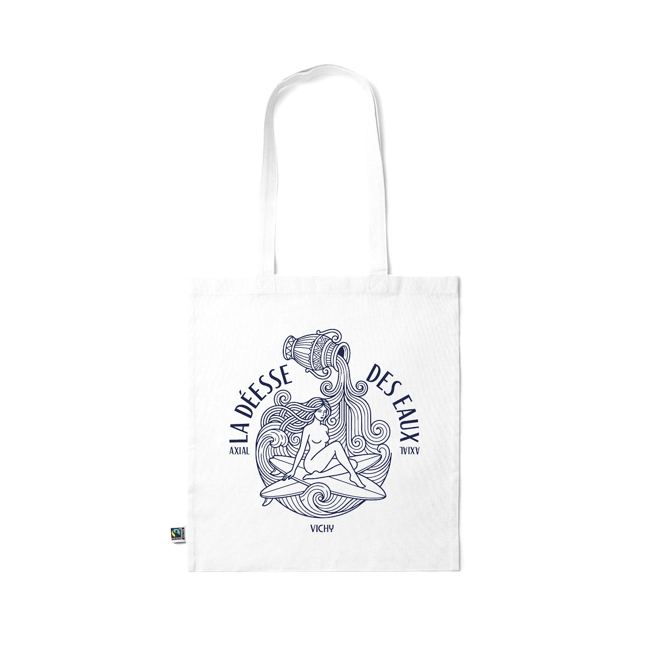 Tote bag La Déesse des Eaux Vichy coton blanc — Axial Store