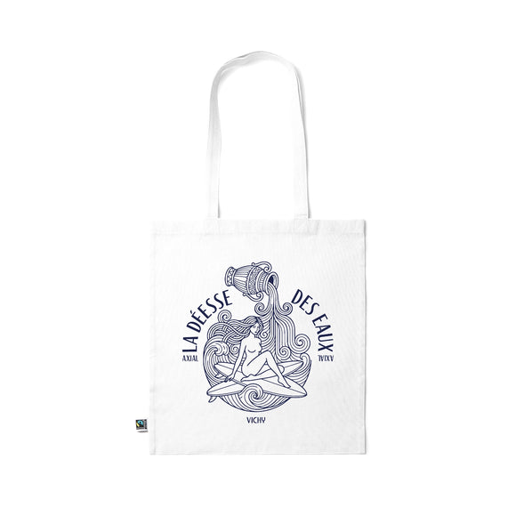 Tote bag La Déesse des Eaux Vichy coton blanc — Axial Store