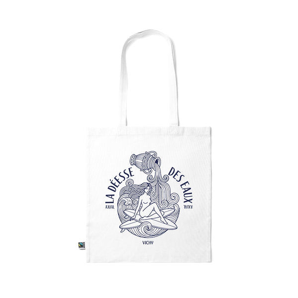 Tote bag La Déesse des Eaux Vichy coton blanc — Axial Store