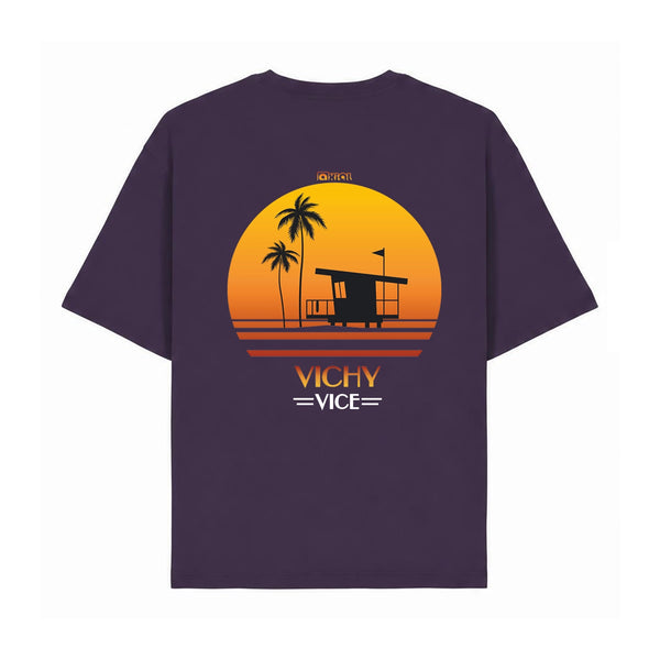 T-shirt Vichy Vice oversize violet coucher de soleil — Axial Store